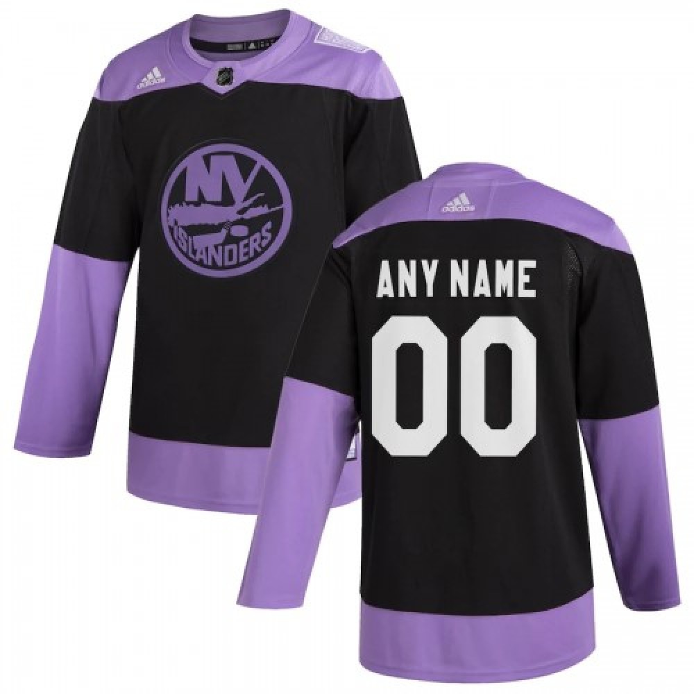 Men's New York Islanders adidas Black Hockey Fights Cancer Custom Practice Jersey-Pro Kit Vault | Brand New 26/27 Sports Jerseys
